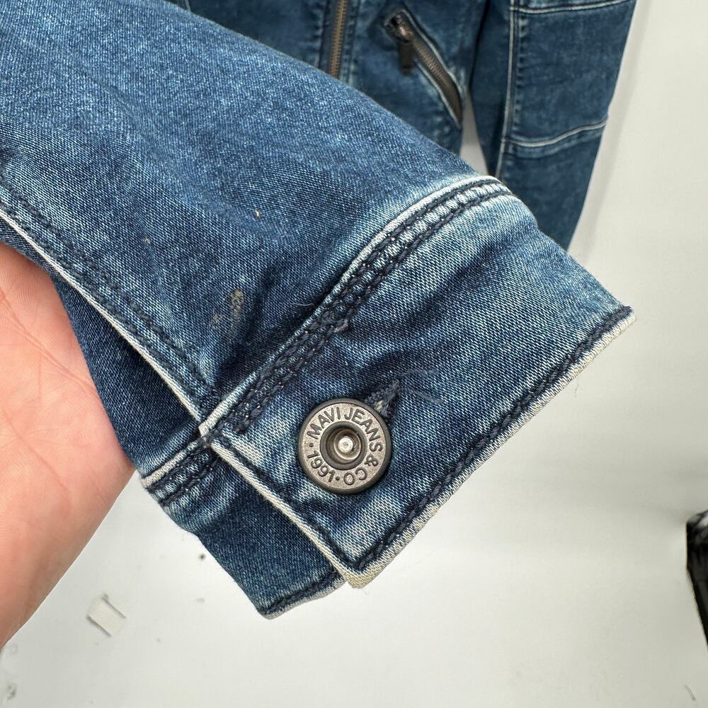 MAVI Janet Asymmetrical Full Zip Moto Denim Jacket // S - Picture 6 of 11
